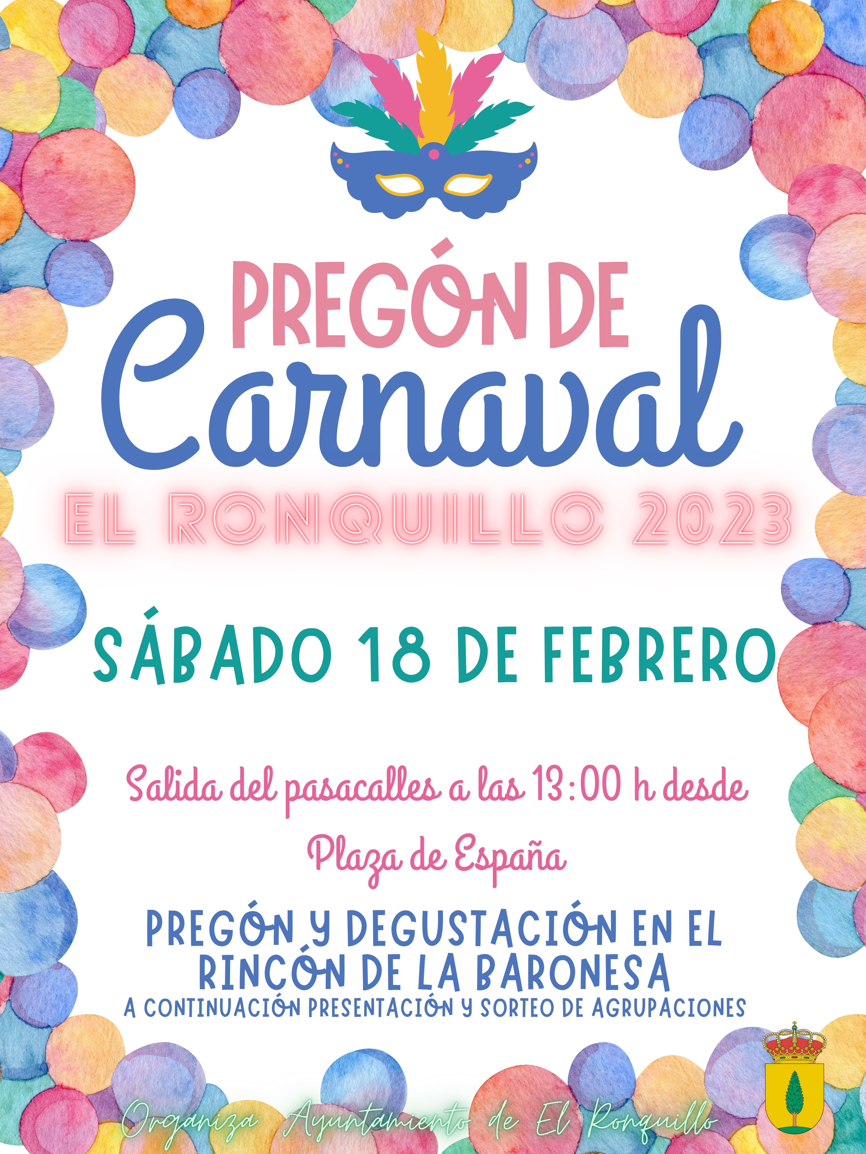 Cartel Poster Fiesta de Carnaval Infantil Original Colorido Divertido Multicolor Rosa