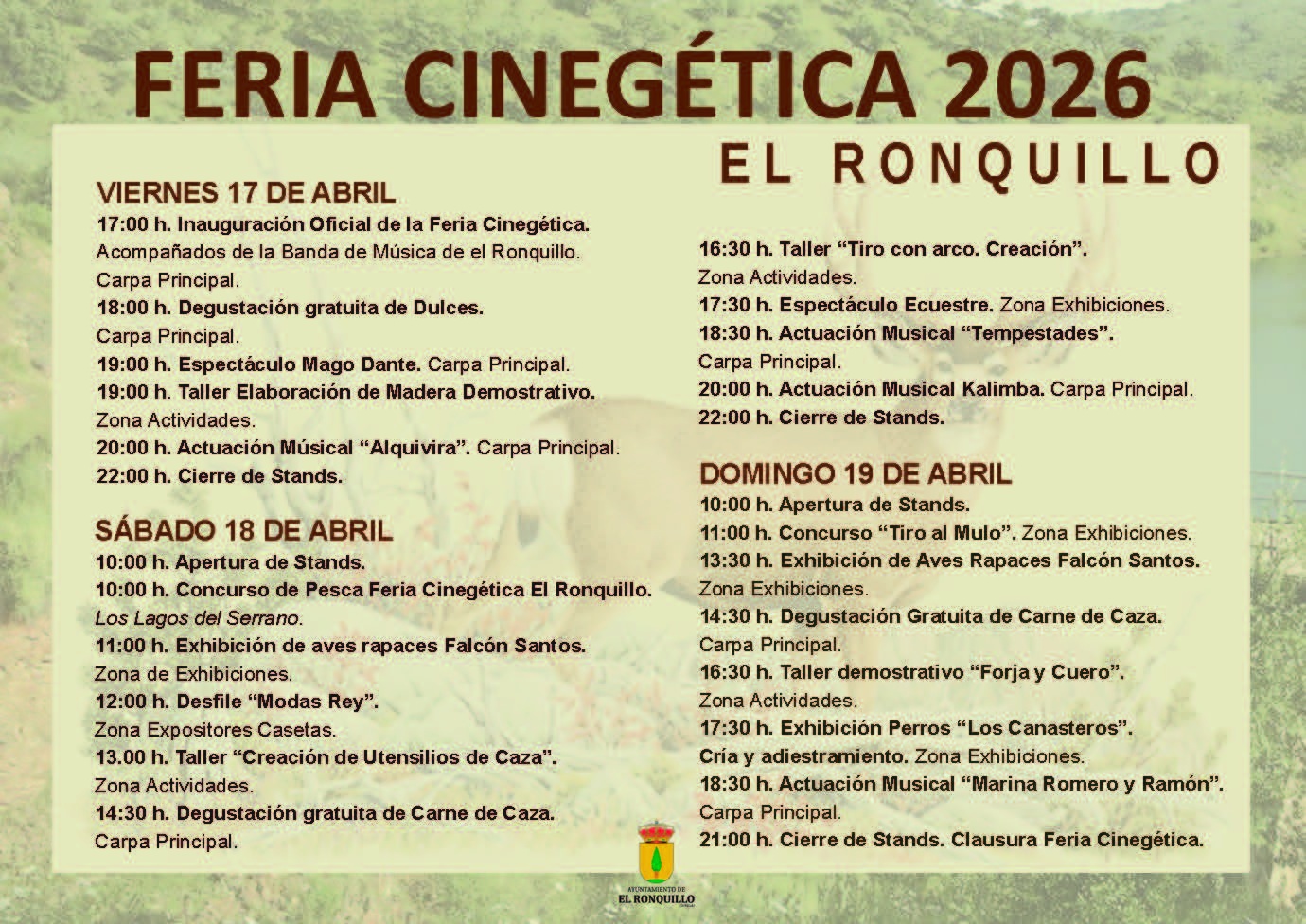 Díptico Feria Cinegética El Ronquillo 2026_Programación