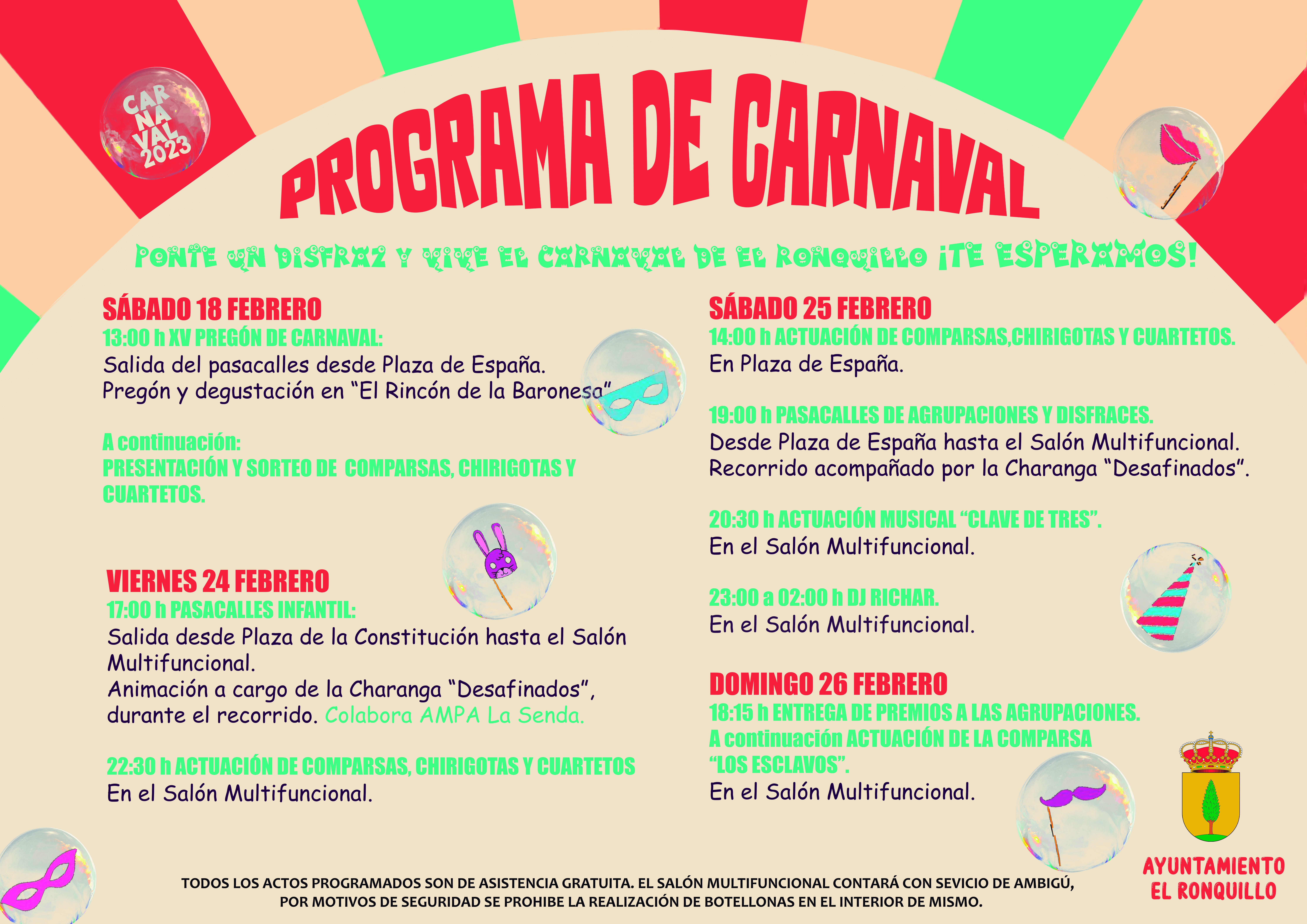 Díptico interior Carnaval El Ronquillo 2023