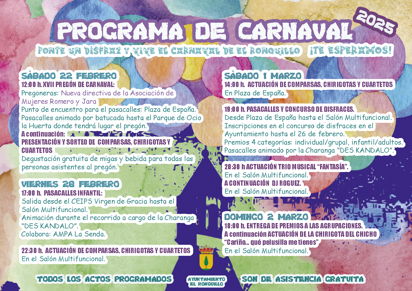 Díptico interior Carnaval El Ronquillo