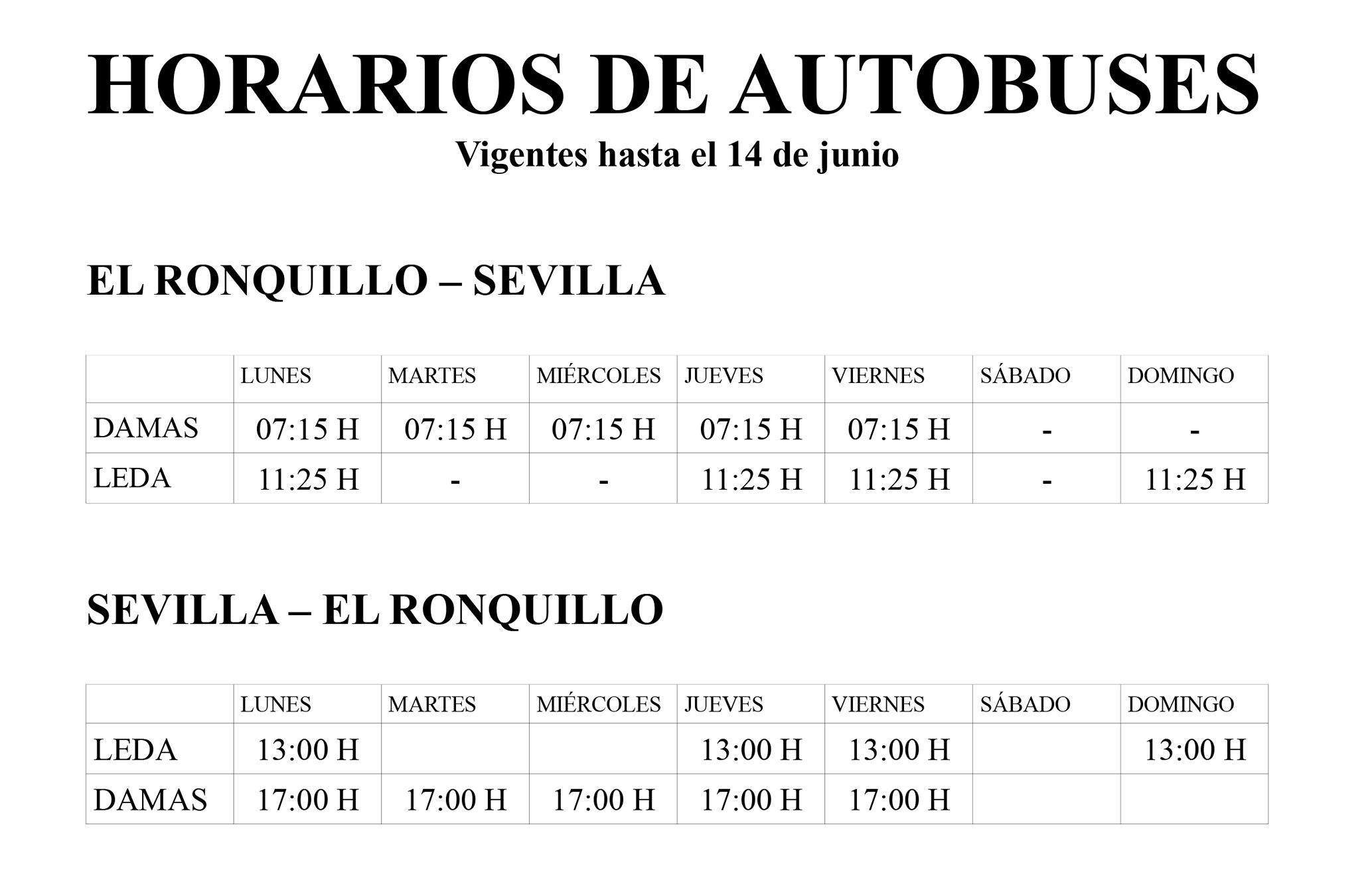 horario de autobuses junio 2020